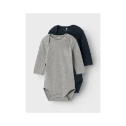 Name It Romper 2-Pack Grey / Dark Sapphire 50> Rompertjes