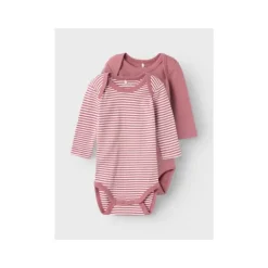 Name It Romper Stripe 2-Pack Mesa Rose 62> Rompertjes