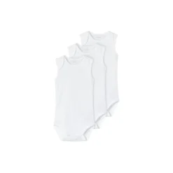 Name It Romper Zonder Mouw 3-Pack Bright White 56> Rompertjes