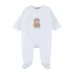 Noukie's F&O Pyjama Met Borduursel - 00 Mnd - Velours - Wit> Pyjama's