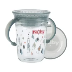 Nuby Tritan 360 Wonder Cup Grijs 240ml 6mnd+> Flessen