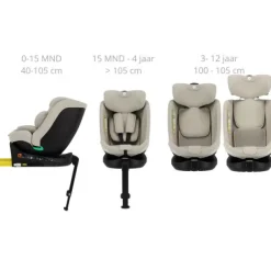 Puck Autostoel JUNE-sand Draaibaar Groep 0/1/2/3 (40-150 cm)><noscript><img width=