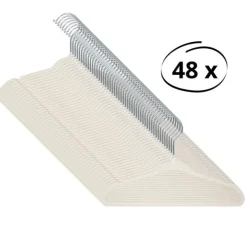 Puck Kledinghanger Velours Ecru (6 stuks)><noscript><img width=