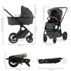 Qute Q-Rider Plus Kinderwagen - Denim Blue | Kidsriver Curve Autostoel - Black><noscript><img width=