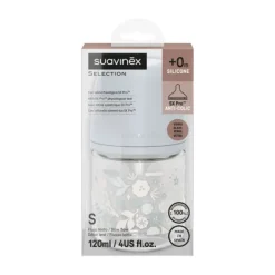 Suavinex Wonderland SX Pro Fles Glas - Slow Flow - 120ml - Roze><noscript><img width=