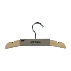 TWF Kledinghanger Hout Met Clips Wit (3 stuks)><noscript><img width=