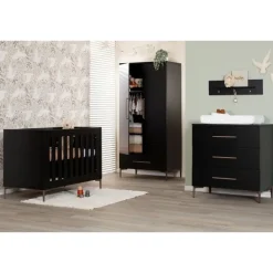 TWF Ledikant 60 x 120 - Commode 3 Laden - Hanglegkast 2 Deuren 1 Lade Modena Metaal><noscript><img width=