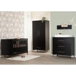 TWF Ledikant 60 x 120 - Commode 3 Laden - Hanglegkast 2 Deuren 1 Lade Modena Metaal><noscript><img width=