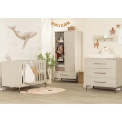 TWF Ledikant 60 x 120 - Commode 3 Laden - Hanglegkast 2 Deuren 1 Lade Salerno Metaal><noscript><img width=