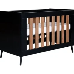 TWF Ledikant 60x120 - Commode - Hanglegkast 2-deurs Retro Black><noscript><img width=
