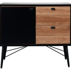 TWF Ledikant 60x120 - Commode - Hanglegkast 2-deurs Retro Black><noscript><img width=