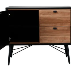 TWF Ledikant 60x120 - Commode - Hanglegkast 2-deurs Retro Black><noscript><img width=
