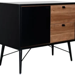 TWF Ledikant 60x120 - Commode - Hanglegkast 2-deurs Retro Black><noscript><img width=