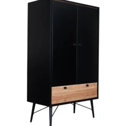 TWF Ledikant 60x120 - Commode - Hanglegkast 2-deurs Retro Black><noscript><img width=