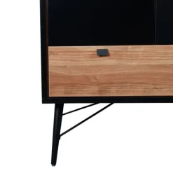 TWF Ledikant 60x120 - Commode - Hanglegkast 2-deurs Retro Black><noscript><img width=