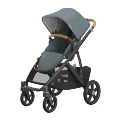 UPPAbaby Kinderwagen 2-in-1 Vista V3 Dillan Stone Blue Met Carbon Frame En Sand Leather> Uitbreidbare Kinderwagens|Tweeling Kinderwagens