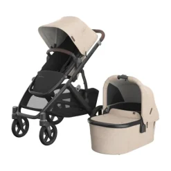 UPPAbaby Kinderwagen 2-in-1 Vista V3 Dillan Stone Blue Met Carbon Frame En Sand Leather><noscript><img width=