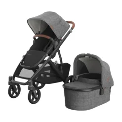 UPPAbaby Kinderwagen 2-in-1 Vista V3 Dillan Stone Blue Met Carbon Frame En Sand Leather><noscript><img width=