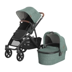 UPPAbaby Kinderwagen 2-in-1 Vista V3 Dillan Stone Blue Met Carbon Frame En Sand Leather><noscript><img width=