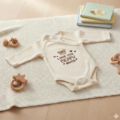 VIB Love You BEARY Much Overslag Romper - 0-3 Mnd - Beige> Rompertjes