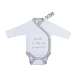 VIB Romper - Je suis le câlin de maman - Wit/Grijs> Rompertjes