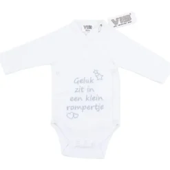 VIB Romper Geluk Zit In Een Klein Rompertje Wit> Rompertjes