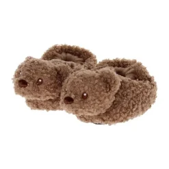 VIB Teddy Pluche Berenslofjes - 0-3 Mnd - Bruin> Slofjes