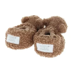 VIB Teddy Pluche Berenslofjes - 0-3 Mnd - Bruin> Slofjes