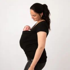 Womboo Buidelshirt Vrouw Zwart maat S> Draagdoeken